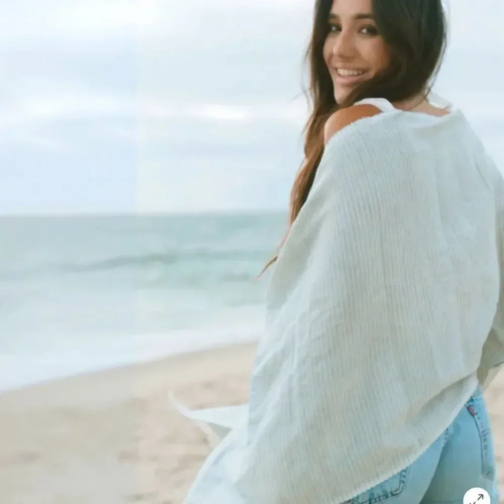NEW *Beachly* Box LAUDE the Label Upcycled Denim Scarf Wide Stripe